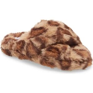 Faux Fur Leopard Print Slippers Girl’s Treasure & Bond plush Slides NWT